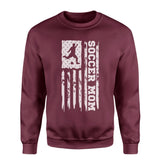 Soccer Mom Vertical Flag on a Sweatshirt with a White Graphic