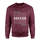 Custom Soccer on a Sweatshirt With Mascot and Soccer Player Name on a Sweatshirt