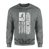 Soccer Mom Vertical Flag on a Sweatshirt with a White Graphic
