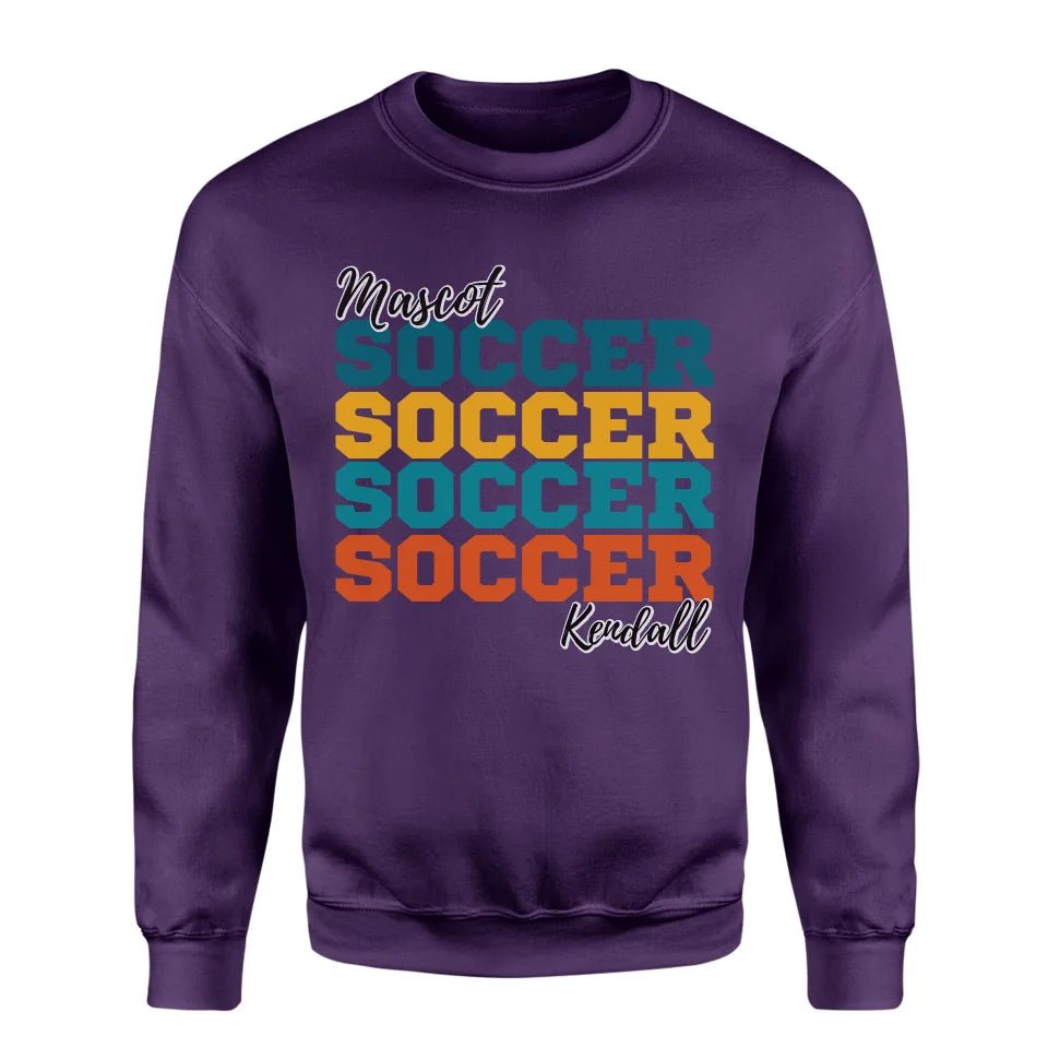 Personalized Soccer Soccer Soccer on a Sweatshirt With Mascot and Soccer Player Name on a Sweatshirt