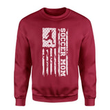 Soccer Mom Vertical Flag on a Sweatshirt with a White Graphic