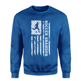 Soccer Grandpa Vertical Flag on a Sweatshirt with a White Graphic