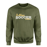 Custom Soccer Mascot and Soccer Player Name on a Sweatshirt with a White Graphic