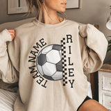 Personalized Soccer on a Sweatshirt With Team and Soccer Player Name on a Sweatshirt