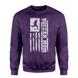 Soccer Mom Vertical Flag on a Sweatshirt with a White Graphic