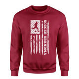Soccer Grandma Vertical Flag on a Sweatshirt with a White Graphic
