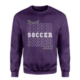 Custom Soccer on a Sweatshirt With Mascot and Soccer Player Name on a Sweatshirt