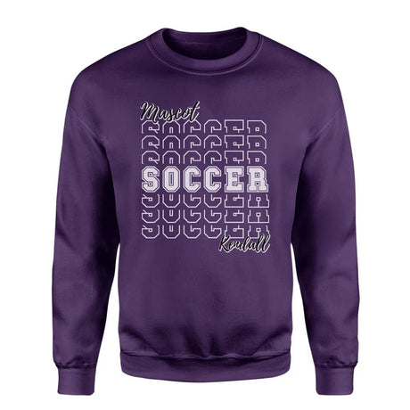 Custom Soccer on a Sweatshirt With Mascot and Soccer Player Name on a Sweatshirt