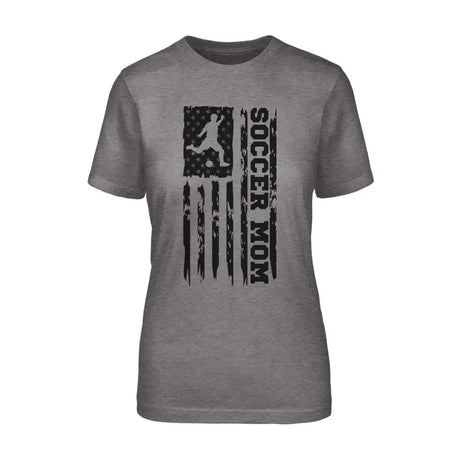 Soccer Mom Vertical Flag on a Unisex T-Shirt with a Black Graphic