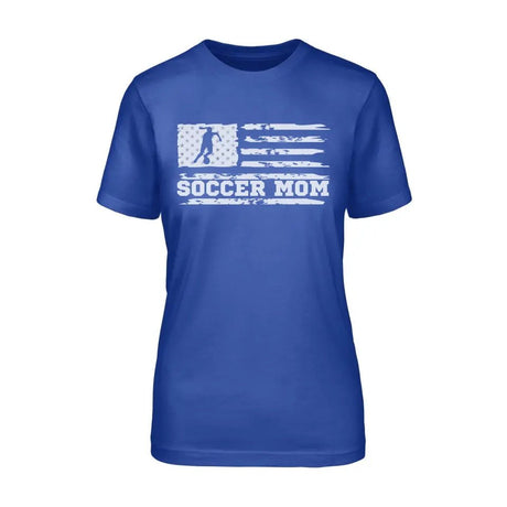 Soccer Mom Horizontal Flag on a Unisex T-Shirt with a White Graphic