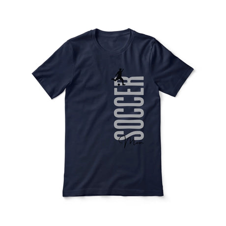 Personalized Soccer Mom Shirt With Mascot, Icon, and Soccer Player Name on a Unisex T-Shirt