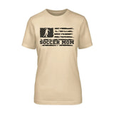 Soccer Mom Horizontal Flag on a Unisex T-Shirt with a Black Graphic
