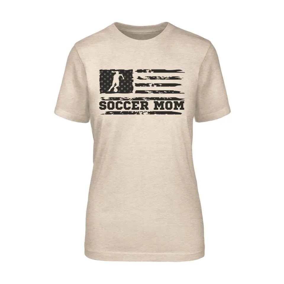 Soccer Mom Horizontal Flag on a Unisex T-Shirt with a Black Graphic