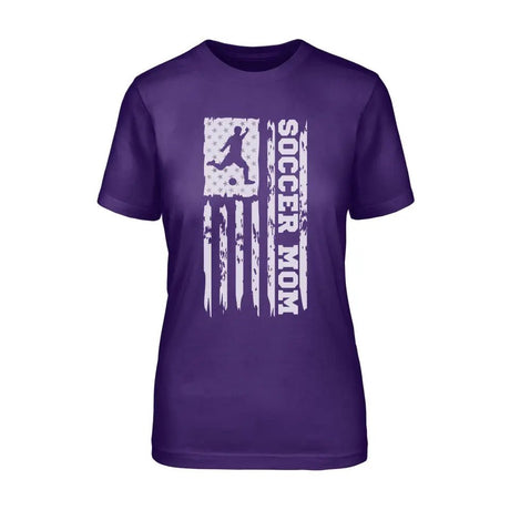 Soccer Mom Vertical Flag on a Unisex T-Shirt with a White Graphic