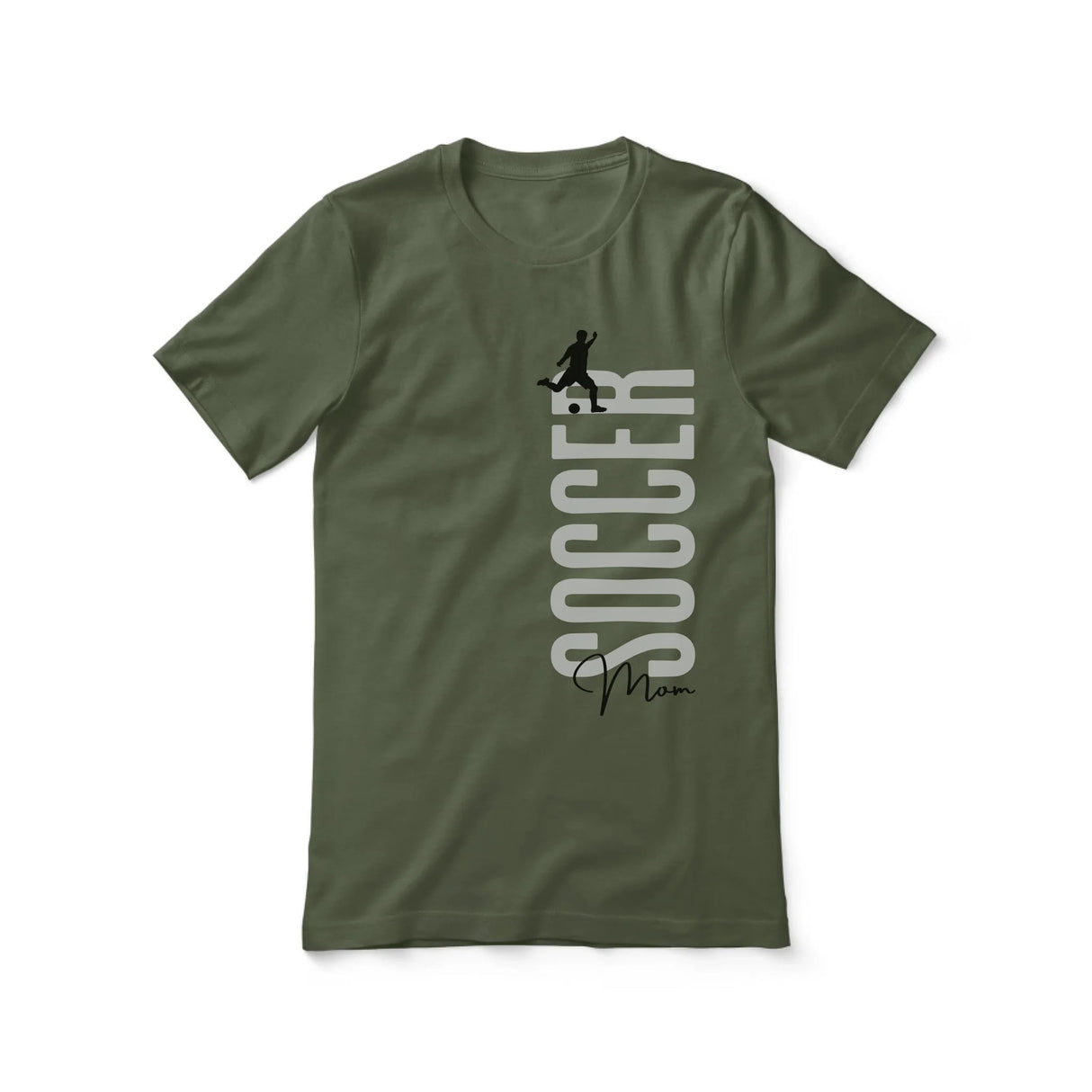 Personalized Soccer Mom Shirt With Mascot, Icon, and Soccer Player Name on a Unisex T-Shirt
