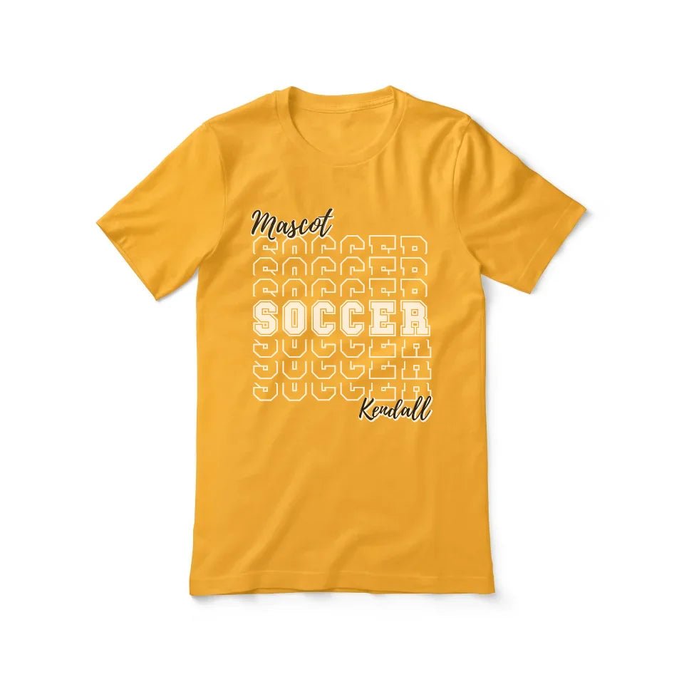 Custom Soccer Shirt With Mascot and Soccer Player Name on a Unisex T-Shirt