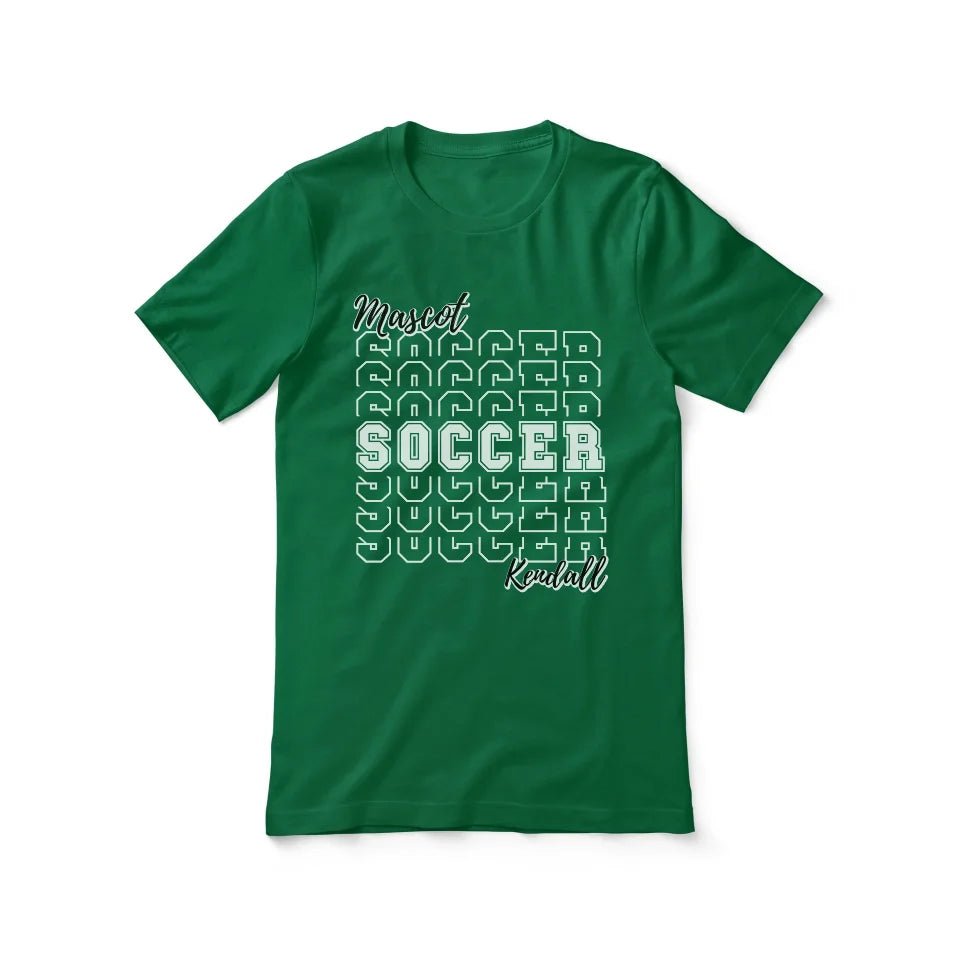 Custom Soccer Shirt With Mascot and Soccer Player Name on a Unisex T-Shirt