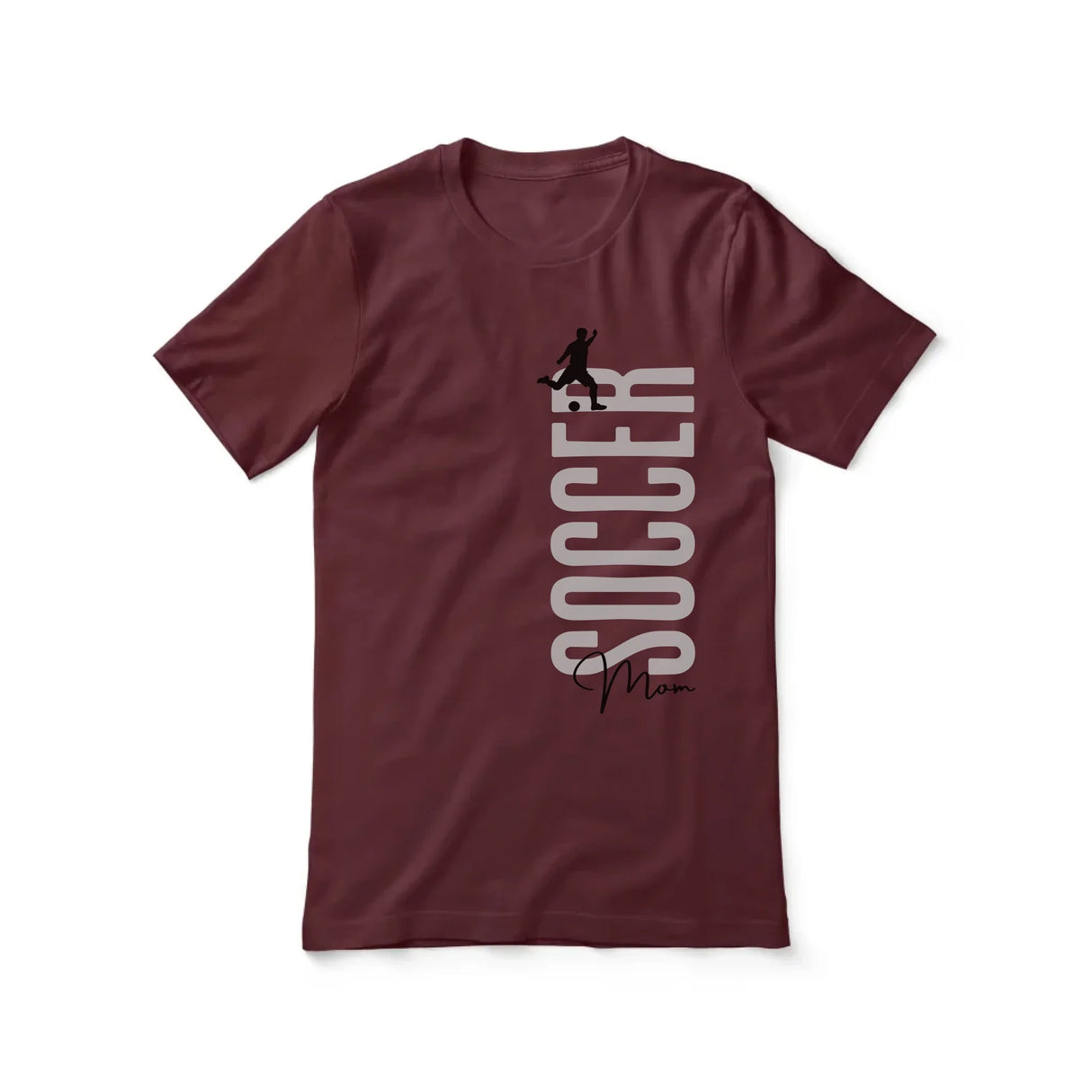Personalized Soccer Mom Shirt With Mascot, Icon, and Soccer Player Name on a Unisex T-Shirt