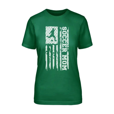 Soccer Mom Vertical Flag on a Unisex T-Shirt with a White Graphic