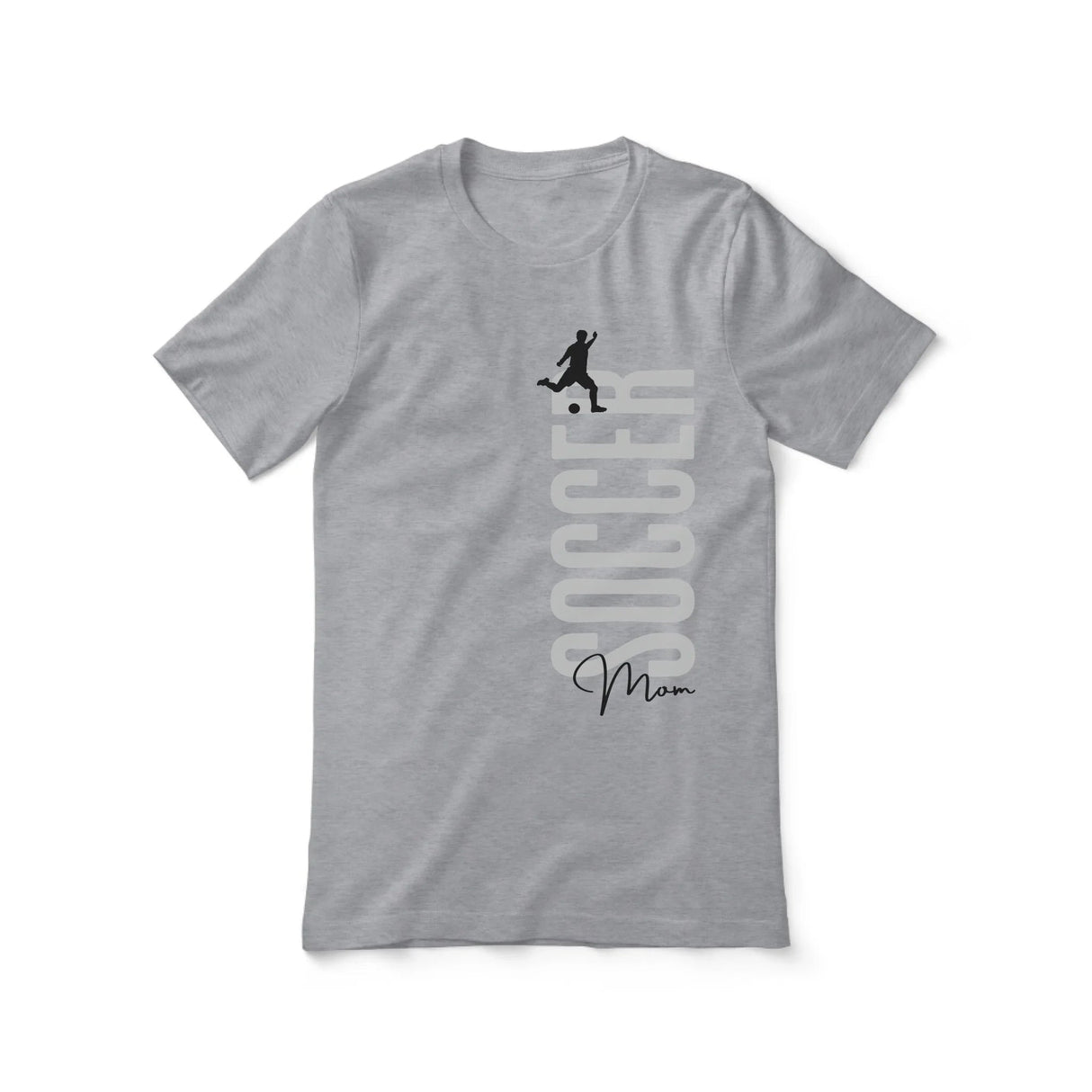 Personalized Soccer Mom Shirt With Mascot, Icon, and Soccer Player Name on a Unisex T-Shirt