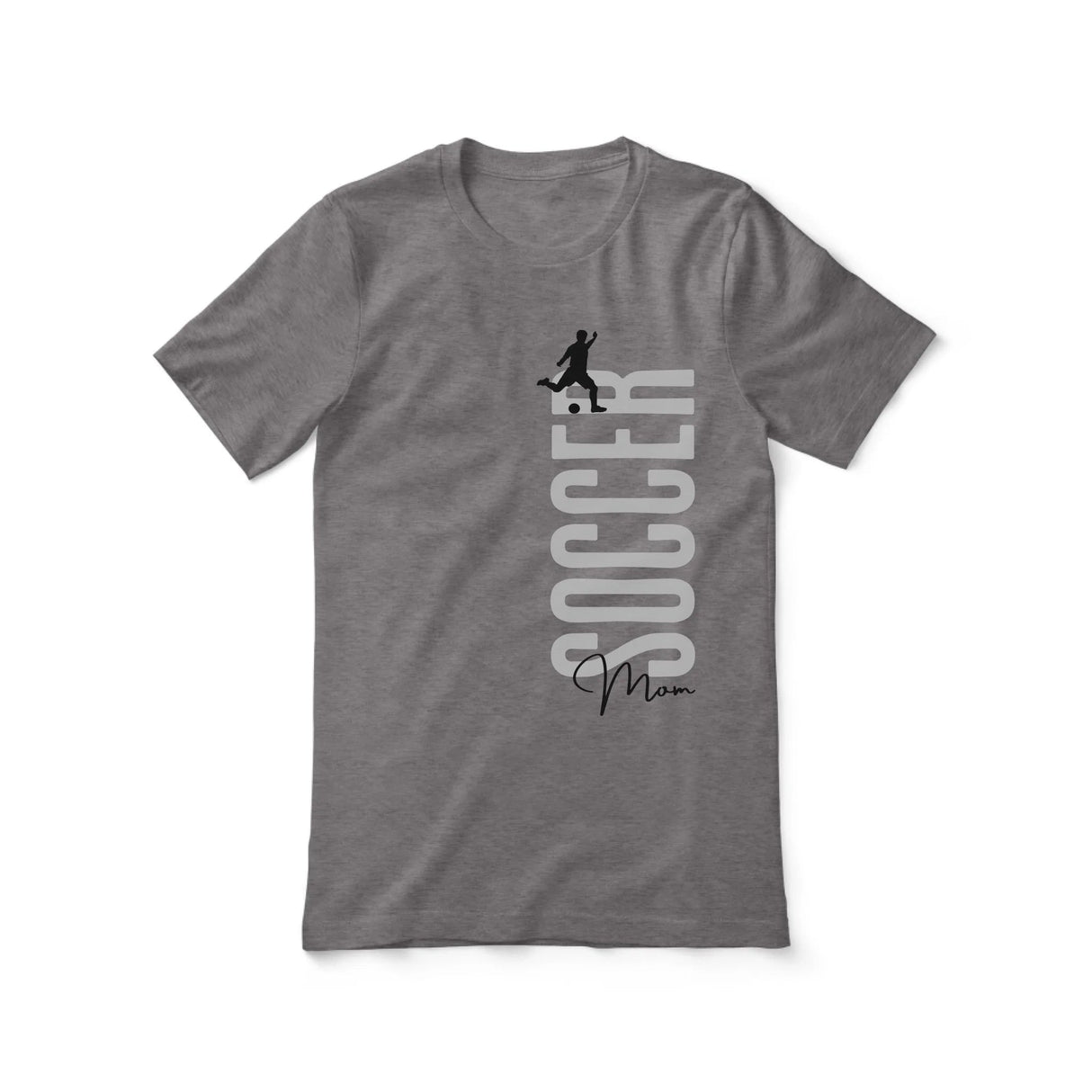 Personalized Soccer Mom Shirt With Mascot, Icon, and Soccer Player Name on a Unisex T-Shirt
