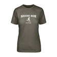 Soccer Mom with Soccer Player Icon and Soccer Player Name on a Unisex T-Shirt with a White Graphic