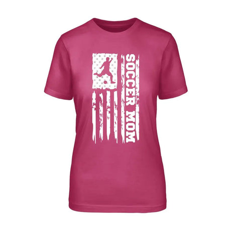 Soccer Mom Vertical Flag on a Unisex T-Shirt with a White Graphic