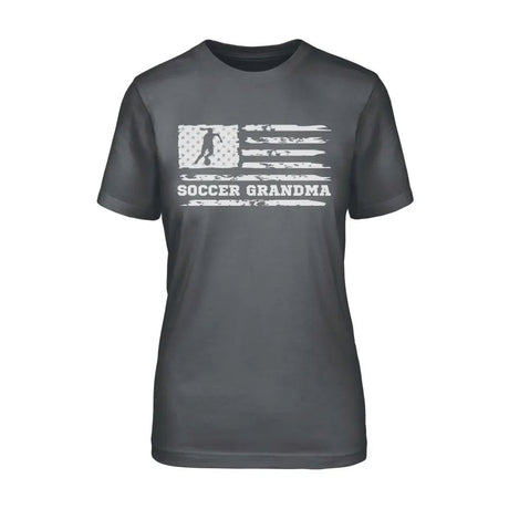 Soccer Grandma Horizontal Flag on a Unisex T-Shirt with a White Graphic
