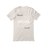 Custom Soccer Shirt With Mascot and Soccer Player Name on a Unisex T-Shirt