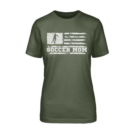 Soccer Mom Horizontal Flag on a Unisex T-Shirt with a White Graphic