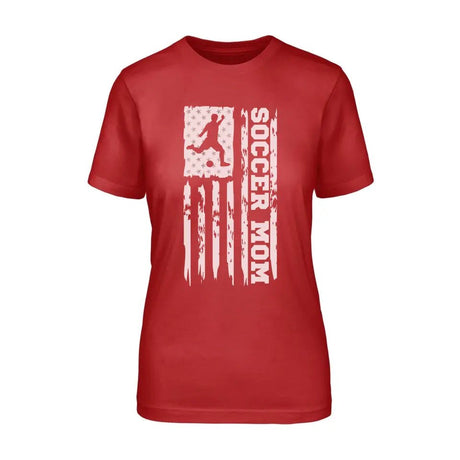 Soccer Mom Vertical Flag on a Unisex T-Shirt with a White Graphic