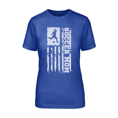Soccer Mom Vertical Flag on a Unisex T-Shirt with a White Graphic