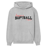 Custom Softball Mascot and Softball Player Name on a Hoodie with a Black Graphic