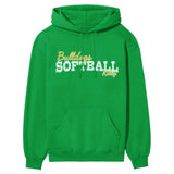 Custom Softball Mascot and Softball Player Name on a Hoodie with a White Graphic