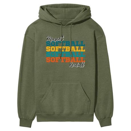 Personalized Softball Softball Softball on a Hoodie With Mascot and Softball Player Name on a Hoodie