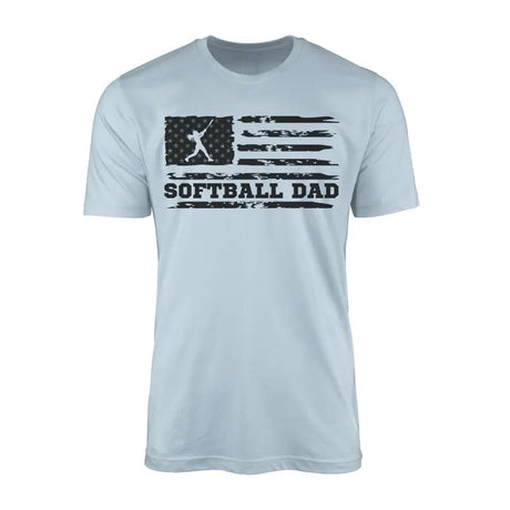 Softball Dad Horizontal Flag on a Men's T-Shirt with a Black Graphic