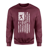 Softball Grandma Vertical Flag on a Sweatshirt with a White Graphic
