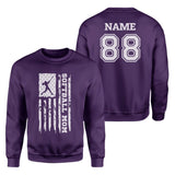 Softball Mom Vertical Flag With Softball Player Name on a Sweatshirt with a White Graphic