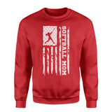 Softball Mom Vertical Flag on a Sweatshirt with a White Graphic