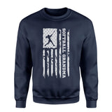Softball Grandma Vertical Flag on a Sweatshirt with a White Graphic