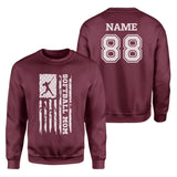Softball Mom Vertical Flag With Softball Player Name on a Sweatshirt with a White Graphic