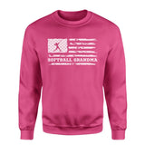 Softball Grandma Horizontal Flag on a Sweatshirt with a White Graphic