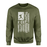 Softball Grandma Vertical Flag on a Sweatshirt with a White Graphic