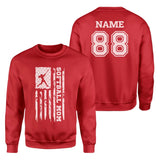 Softball Mom Vertical Flag With Softball Player Name on a Sweatshirt with a White Graphic