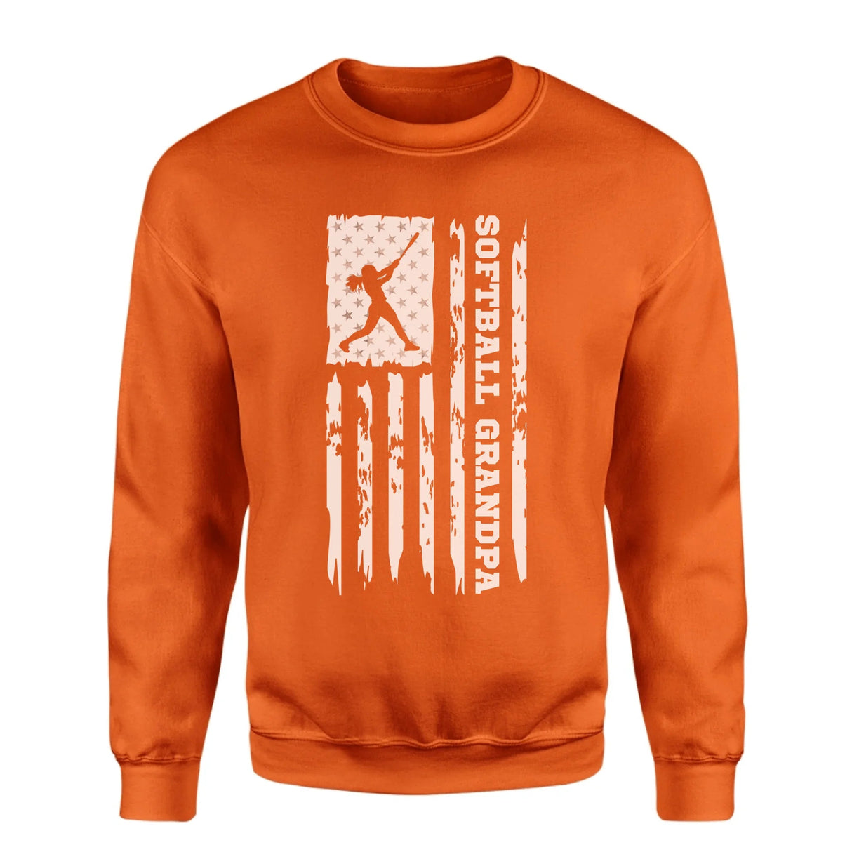 Softball Grandpa Vertical Flag on a Sweatshirt with a White Graphic