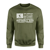 Softball Dad Horizontal Flag on a Sweatshirt with a White Graphic