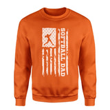 Softball Dad Vertical Flag on a Sweatshirt with a White Graphic