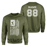 Softball Grandpa Vertical Flag With Softball Player Name on a Sweatshirt with a White Graphic