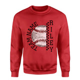 Personalized Softball on a Sweatshirt With Team and Softball Player Name on a Sweatshirt