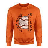 Personalized Softball on a Sweatshirt With Team and Softball Player Name on a Sweatshirt